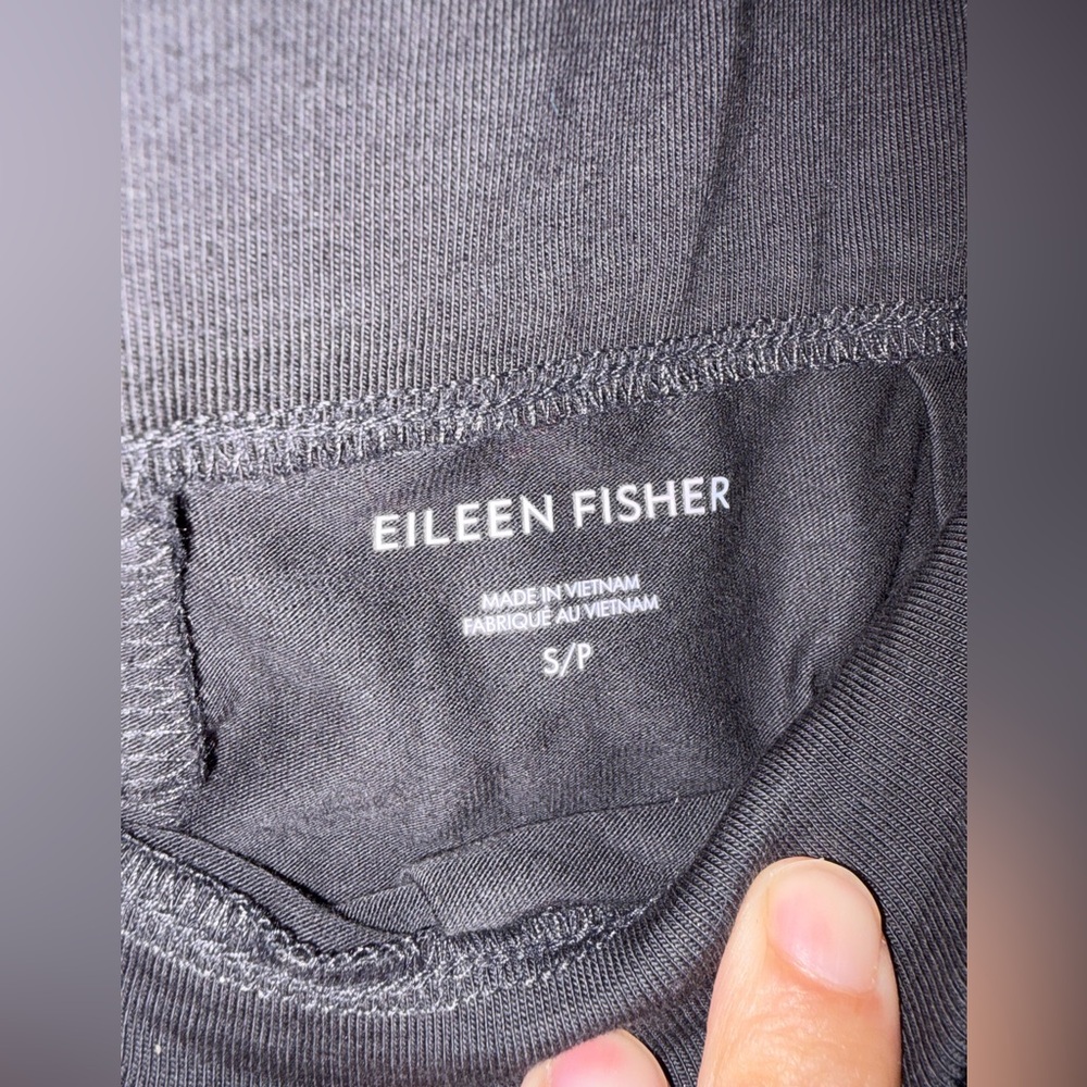 Eileen Fisher Black Wide-Leg Jersey Knit Pants - Picture 4 of 7